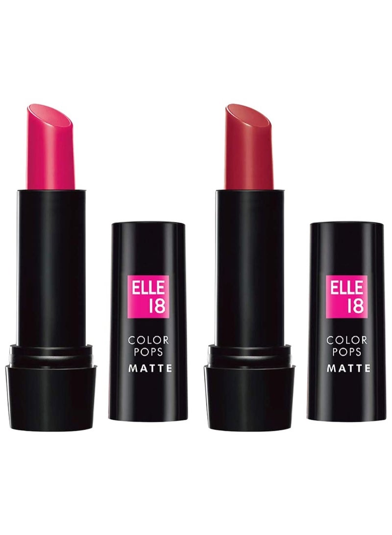 إل 18 أحمر شفاه Elle 18 Color Pop Matte Lip Color، R33، Code Red، 4.3 غرام و Lipstick Red Wave (مات) - Image 1